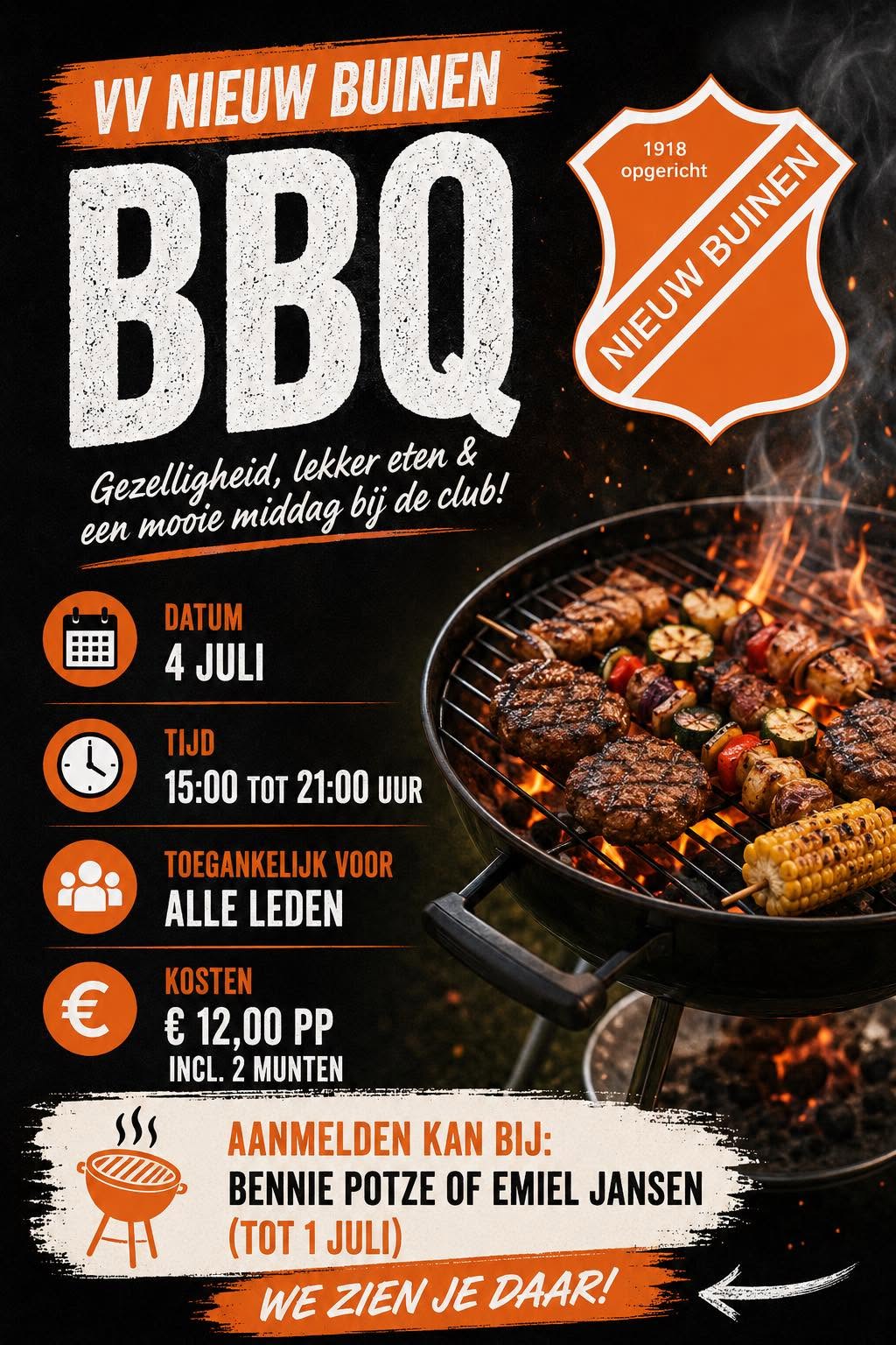 BBQ bij vv Nieuw Buinen