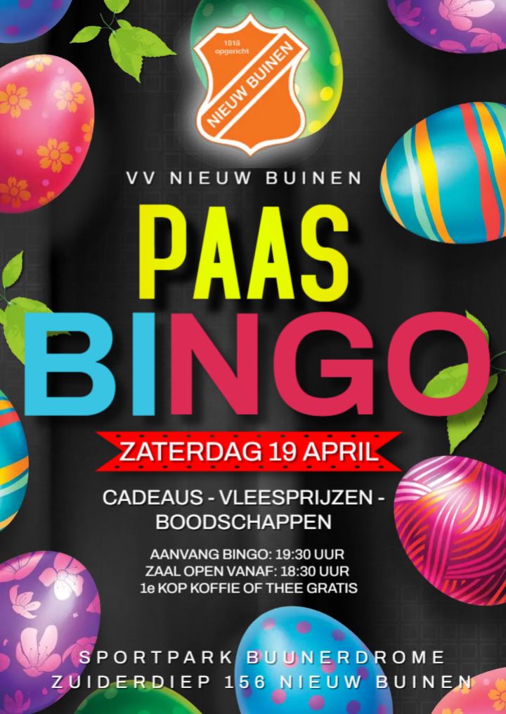 🐣⚽ Paasbingo bij vv Nieuw Buinen! 🏆🥚